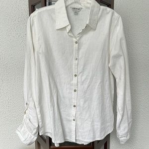 Women's Orvis Line Blend Button Down Shirt in EUC